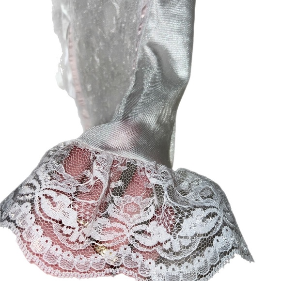 VTG  Tosca of California Pink Rose Satin Lace Teddy Bodysuit Small Snap Bottom - Picture 5 of 15